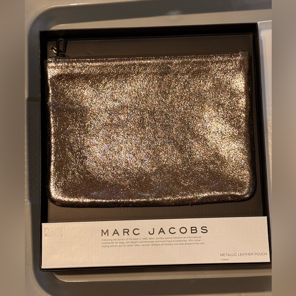 Marc Jacobs Mettalic Leather Pouch - Gold